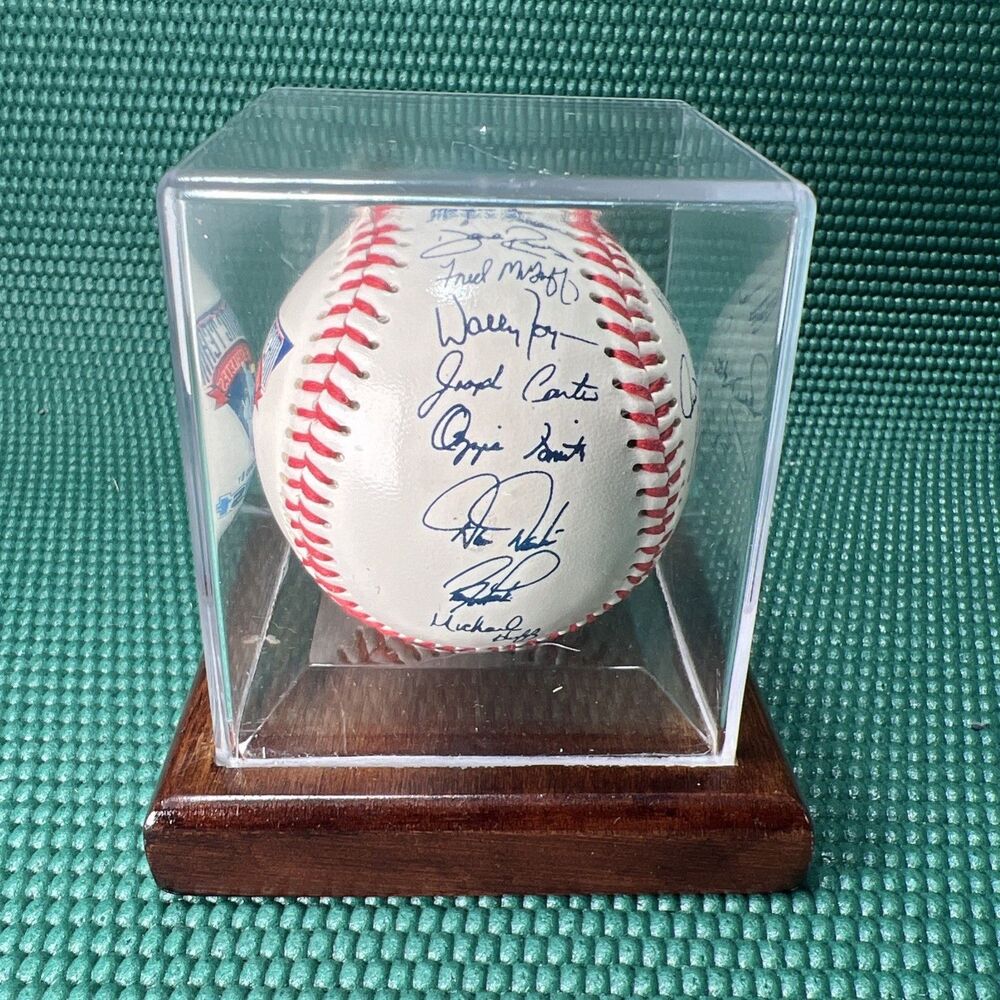 Caring team of Athletes Souvenir Baseball Ball Sponsored by Crest Autographed